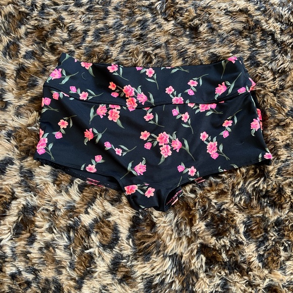Floral Black Sport Shorts - Picture 1 of 7